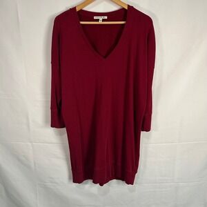Express One Eleven Burgundy V-Neck Sweater Dress‎ - Women's Medium
